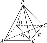 如图,正四棱锥的高po,斜高pe,底面边心距oe组成直角△poe.