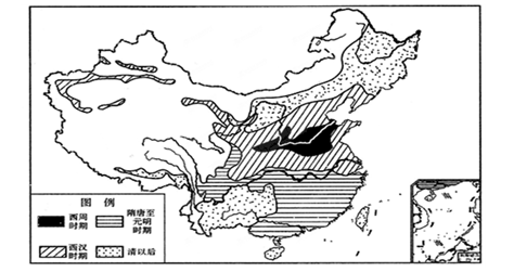 下面是中国各历史时期天然植被被破坏过程示意图.