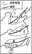 读"我国东部雨带示意图",完成问题.