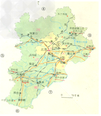 简答 1,在图上填出下列地理事物: 河流:海河 铁路:京沪线,京九线
