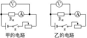 (10分)甲,乙两同学使用完全相同的器材用伏安法测量同一未知电阻