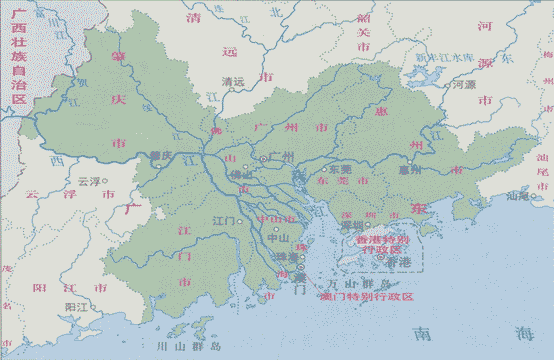 珠三角行政区划图片