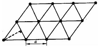 如图所示设二维正三角形晶格相邻原子间距为a