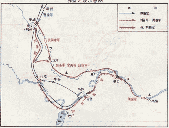 赤壁之战示意图