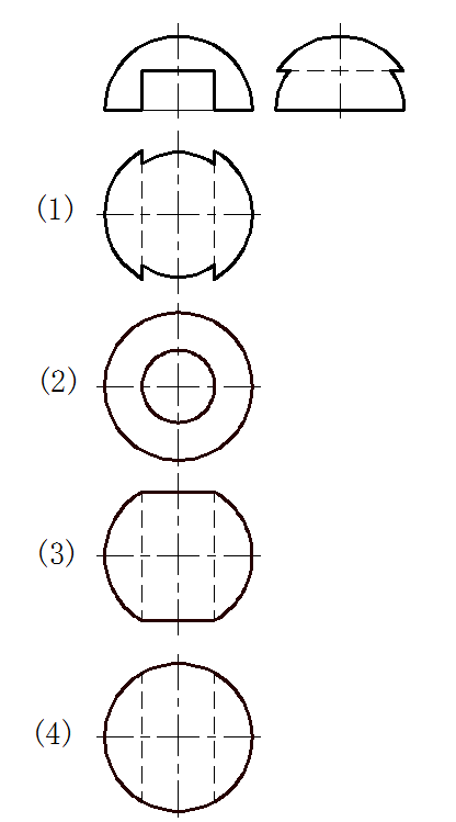 圆球被穿孔的三视图图片